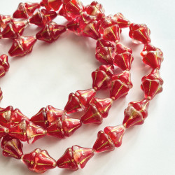 Crystal bells with dark red...