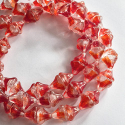 Crystal bells with dark red...