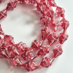 Crystal bells with fuchsia...