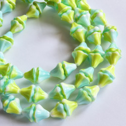 White bells with green and...