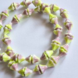 White bells with green and...