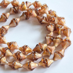 Brown bells with white and...