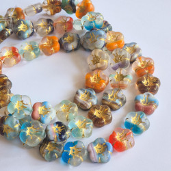 Flowers color mix with gold...