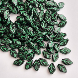 Black leaf with dark green...