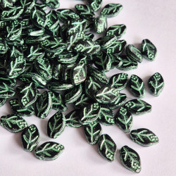 Black leaf with light green...