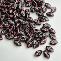 Black leaves with pink...