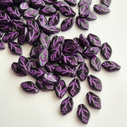 Black leaf with purple finish