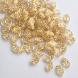 Crystal leaves with gold...