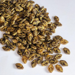 Brown mix leaves with gold...