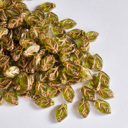 Green leaves with copper...