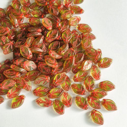 Green leaves with red finish