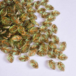 Green leaves with brown finish