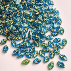 Mix blue leaves with gold...