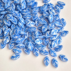 Alabaster leaves with blue...