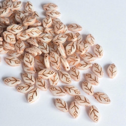 Alabaster leaf with copper...