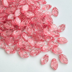 Crystal leaves with pink...
