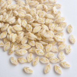 Alabaster leaves with gold...