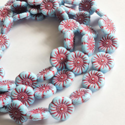 Pastel blue flowers with...