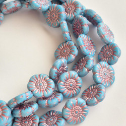 Light blue flowers with...