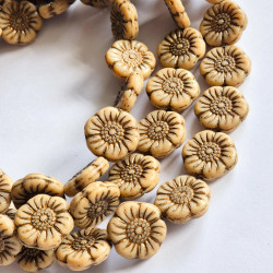 Beige flowers with brown...