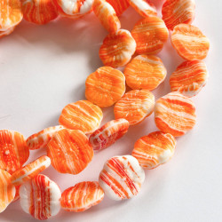 White flowers with orange...