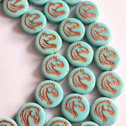 Turquoise horse beads with...