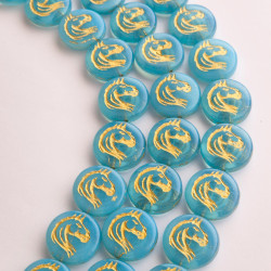 Blue opal horse beads with...