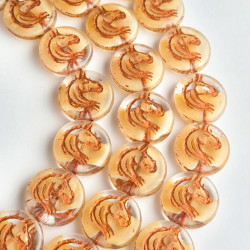 Crystal/beige horse beads...