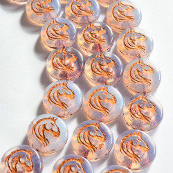 White opal horse beads with...