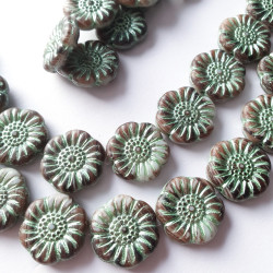 Brown flower with white...