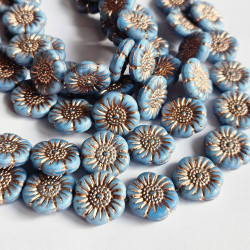 Blue matte flower with...