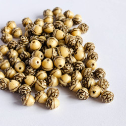 Beige acorns with brown finish