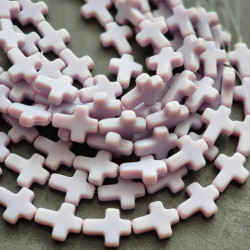 Light violet matte cross beads