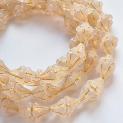 Alabaster bells with gold...