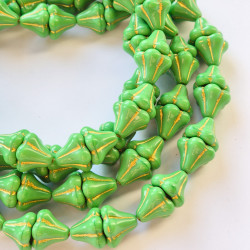 Green bells with gold finish