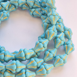 Light blue bells with gold...