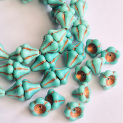 Turquoise bells with copper...