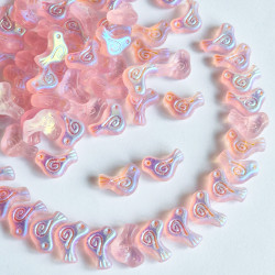 Pink matte dove beads with...