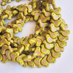 Green dove beads with pink...