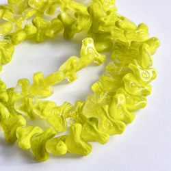 Crystal/green glass dove beads