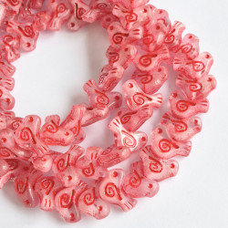 Light red dove beads with...