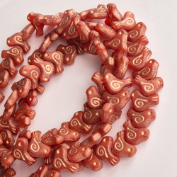 Red matte dove beads with...