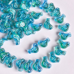 Blue/green dove beads with...