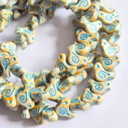 Travertine dove beads with...