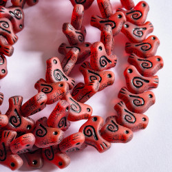 Red matte dove  beads with...