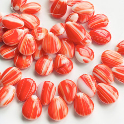 White drops with red accents