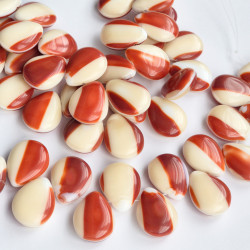 White drops with beige and...