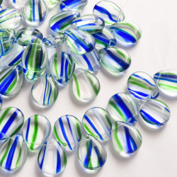 Crystal drops with blue,...