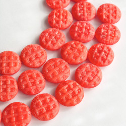 Red matte wool beads