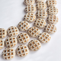 Alabaster wool beads with...